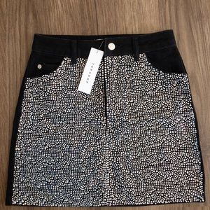 Studded Denim Miniskirt NEW with Tags